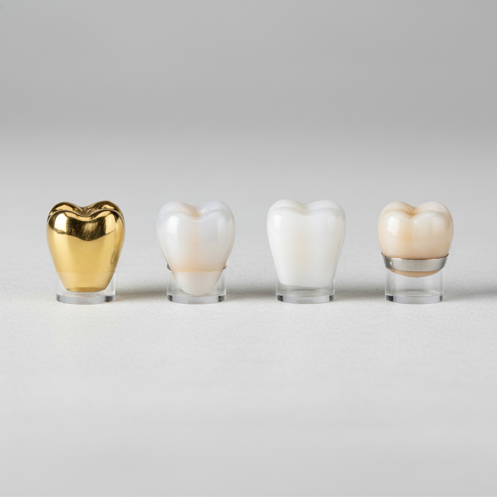Comparison of Dental Crown Materials Dental Crown Cost Switzerland: Visualizing different materials and their impact on treatment expense.