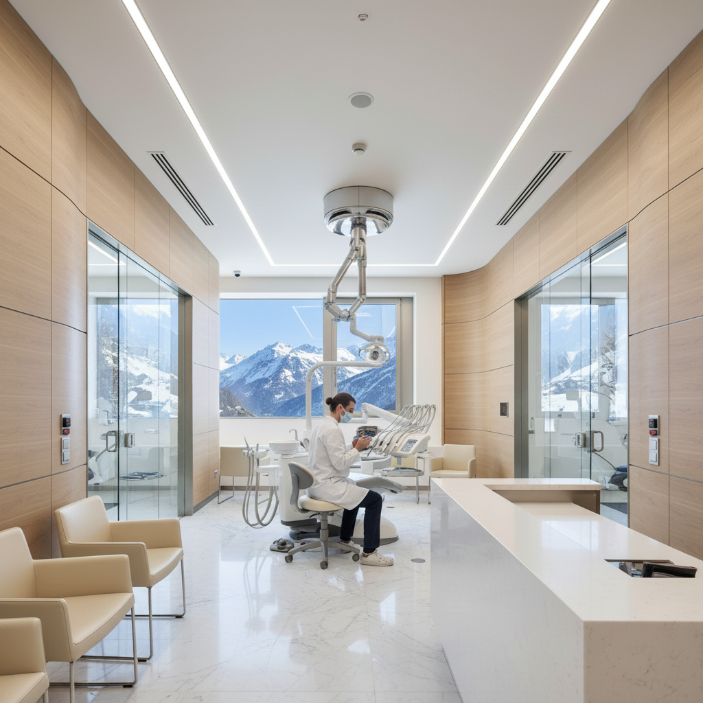 Premium Swiss Dental Care Facility Dental Treatment in Switzerland, reflecting the high cost of advanced facilities and skilled professionals.