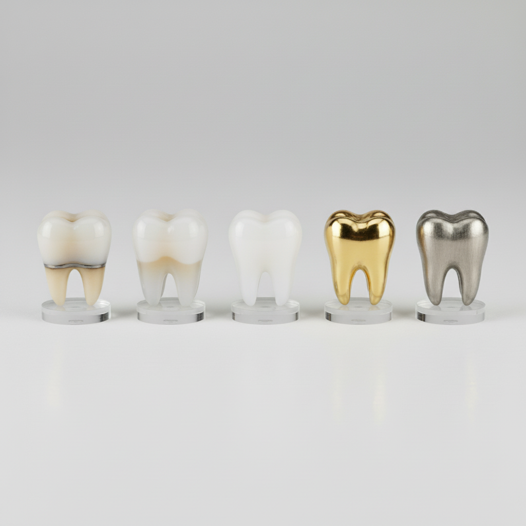 Types of dental crown materials Dental Crown Cost Switzerland varies significantly based on material choice, impacting durability and aesthetics