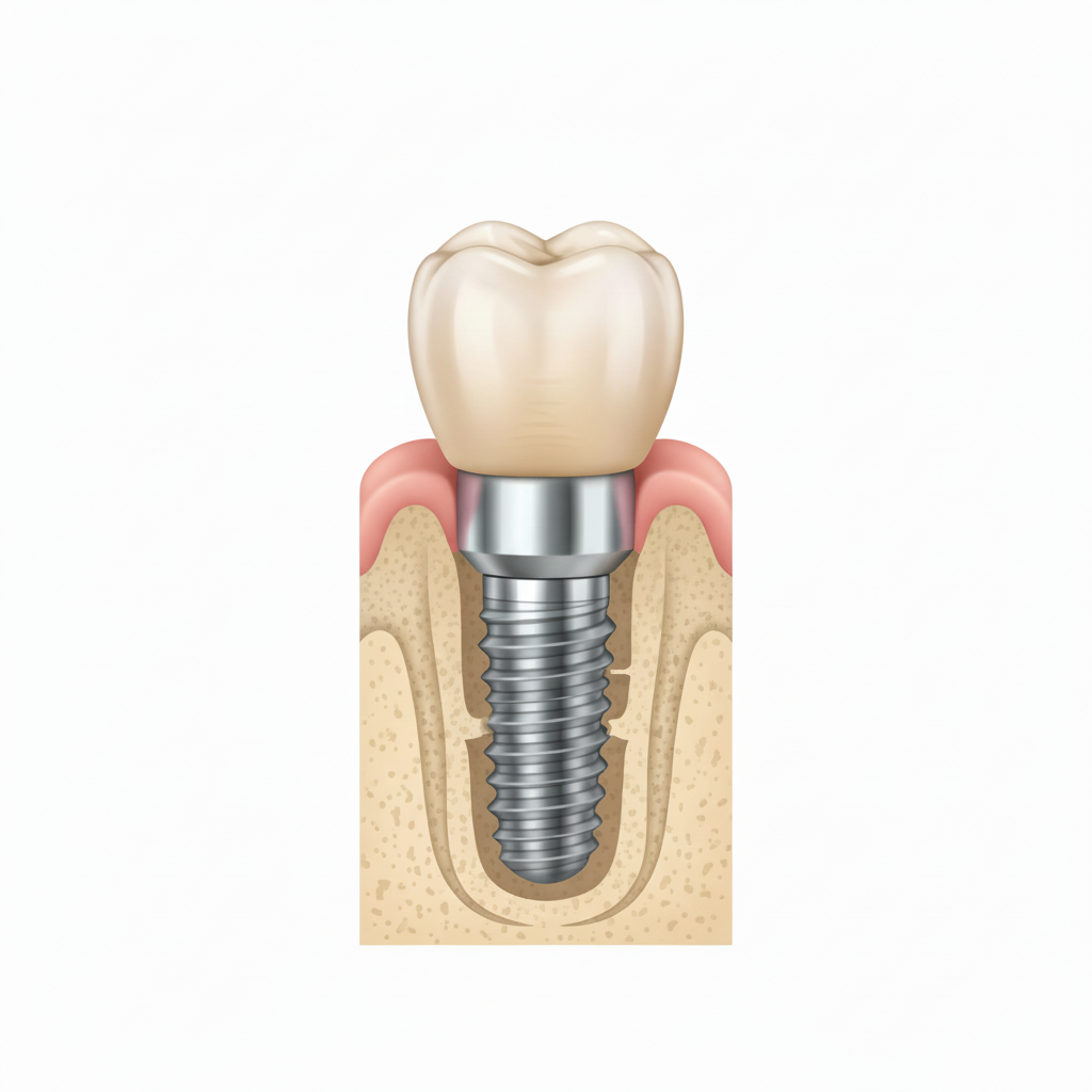 Anatomy of a dental implant and jawbone Dental Implants Cost in Switzerland highlights the value of titanium posts fused into the jawbone.