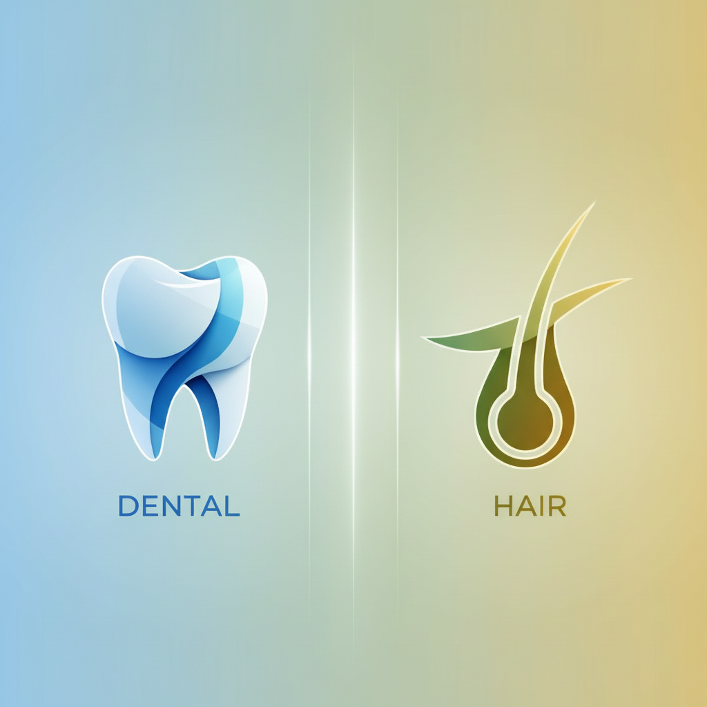 Veneers Cost in Switzerland: Highlighting the distinct separation of dental and hair restoration services, underscoring brand alignment