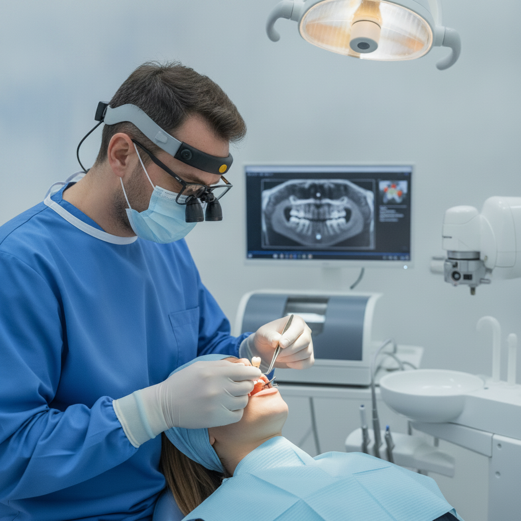 Same Day Dental Implants Switzerland: immediate placement of temporary teeth by a specialist after implant insertion.