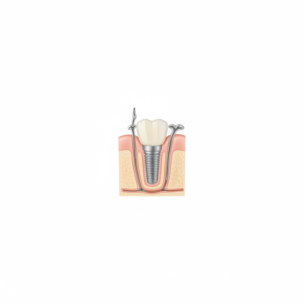 Best Dental Clinics in Bern for Implants showcase successful osseointegration of a titanium dental post into jawbone