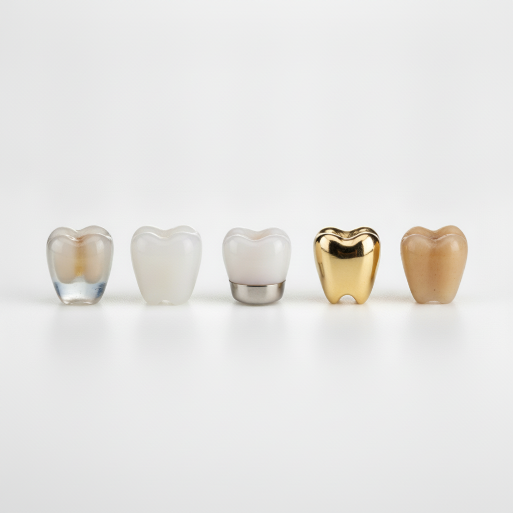 Dental Crowns Basel – Price Breakdown showcasing the different materials that influence cost and durability for patients